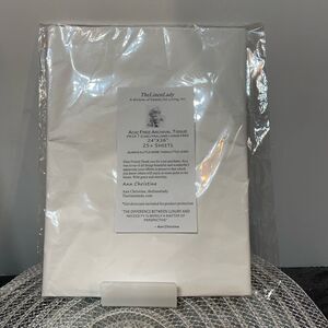 The Linen Lady Acid Free Archival Tissue Paper Pack of 25 Large Sheets NWT